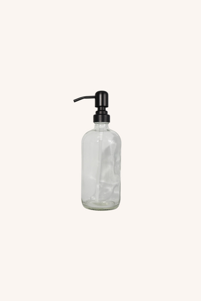 Boston Glass Bottle with Stainless Steel Pump
