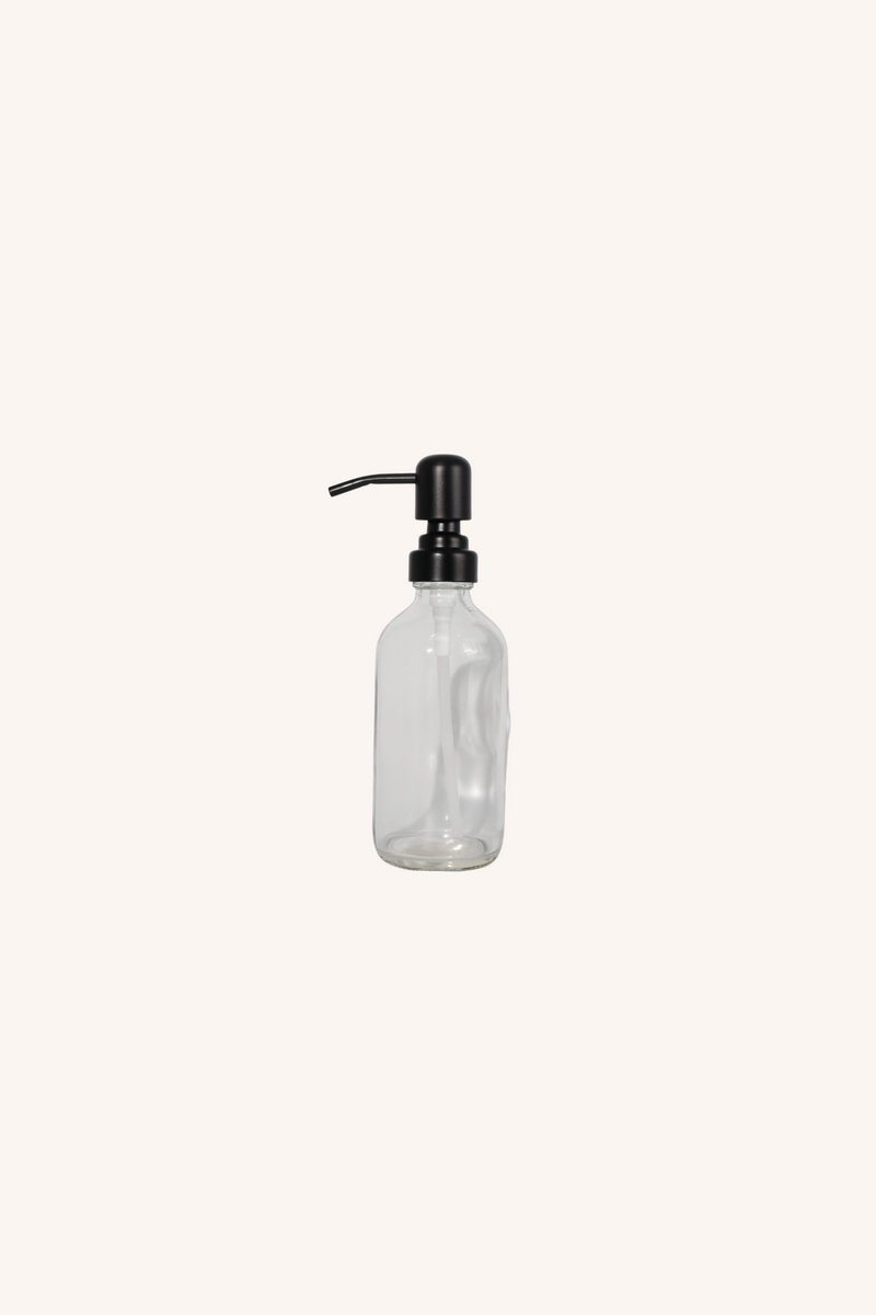 Boston Glass Bottle with Stainless Steel Pump