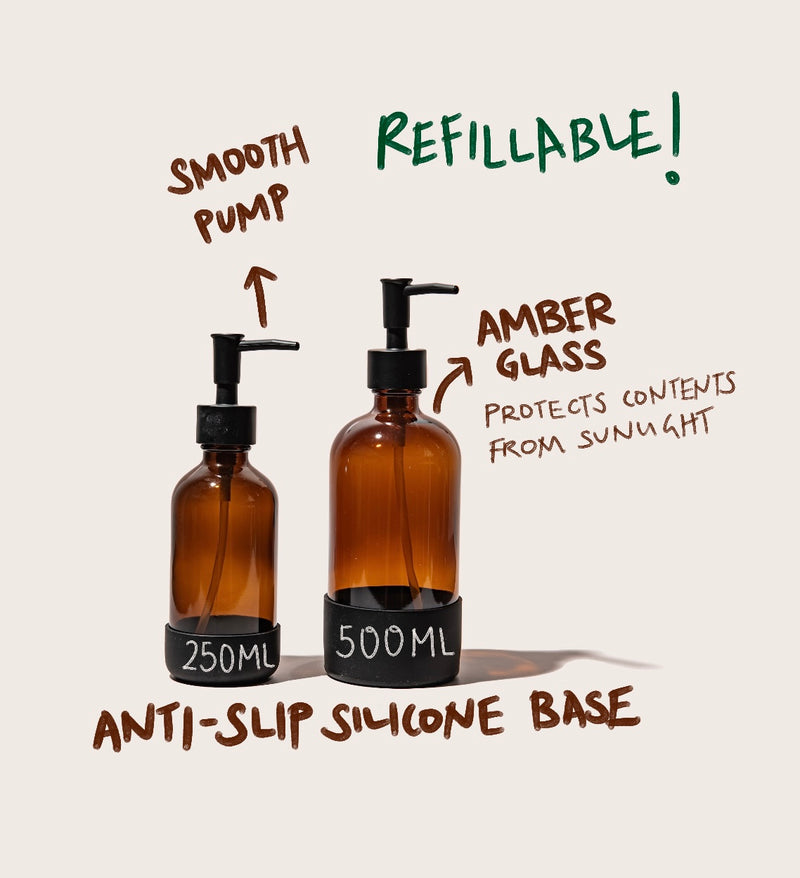 Amber Glass Refillable Bottle